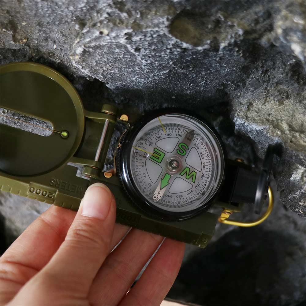 Compass Lensatic - Brújula profesional impermeable, con estructura metálica,