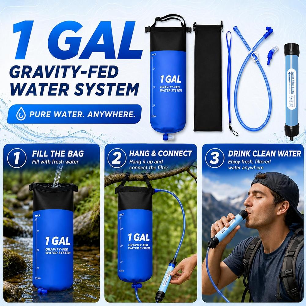 Water Purification Straw - Kit de filtro de agua por