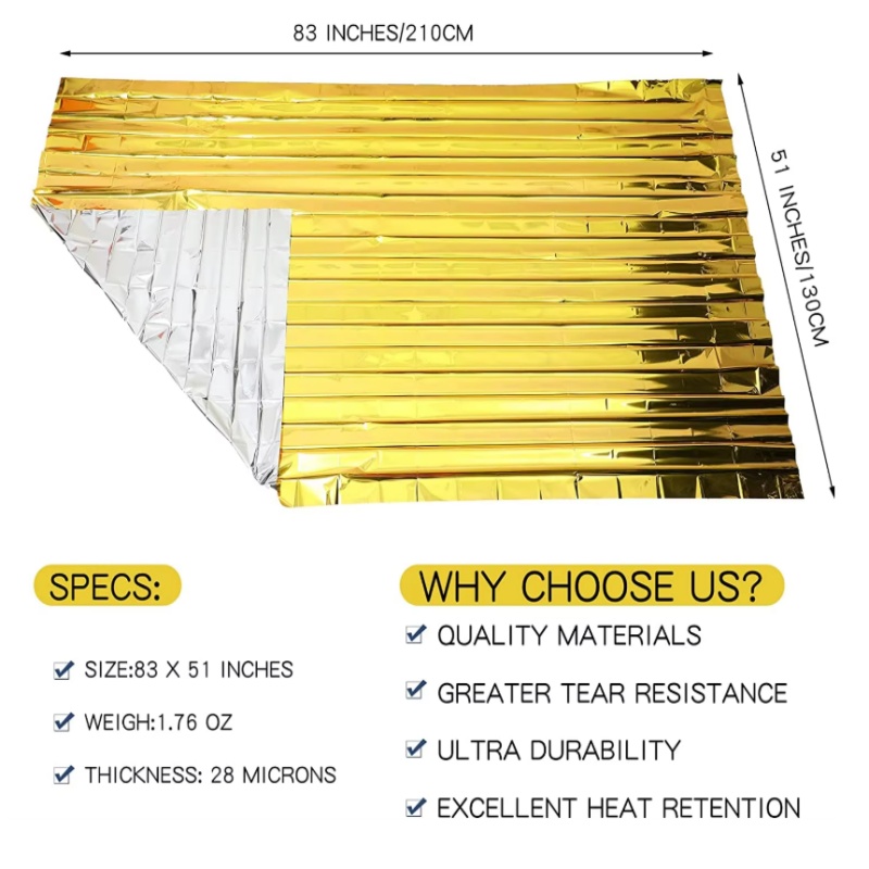 Survival Blanket Reflective - Manta térmica de supervivencia de Mylar