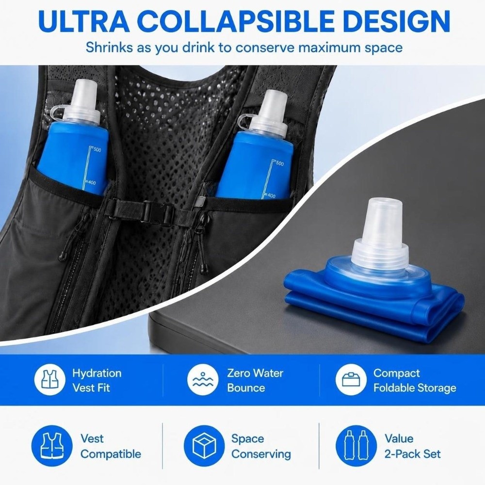 Paquete de 2 botellas de agua  - Water Bag Collapsible reseña y precio
