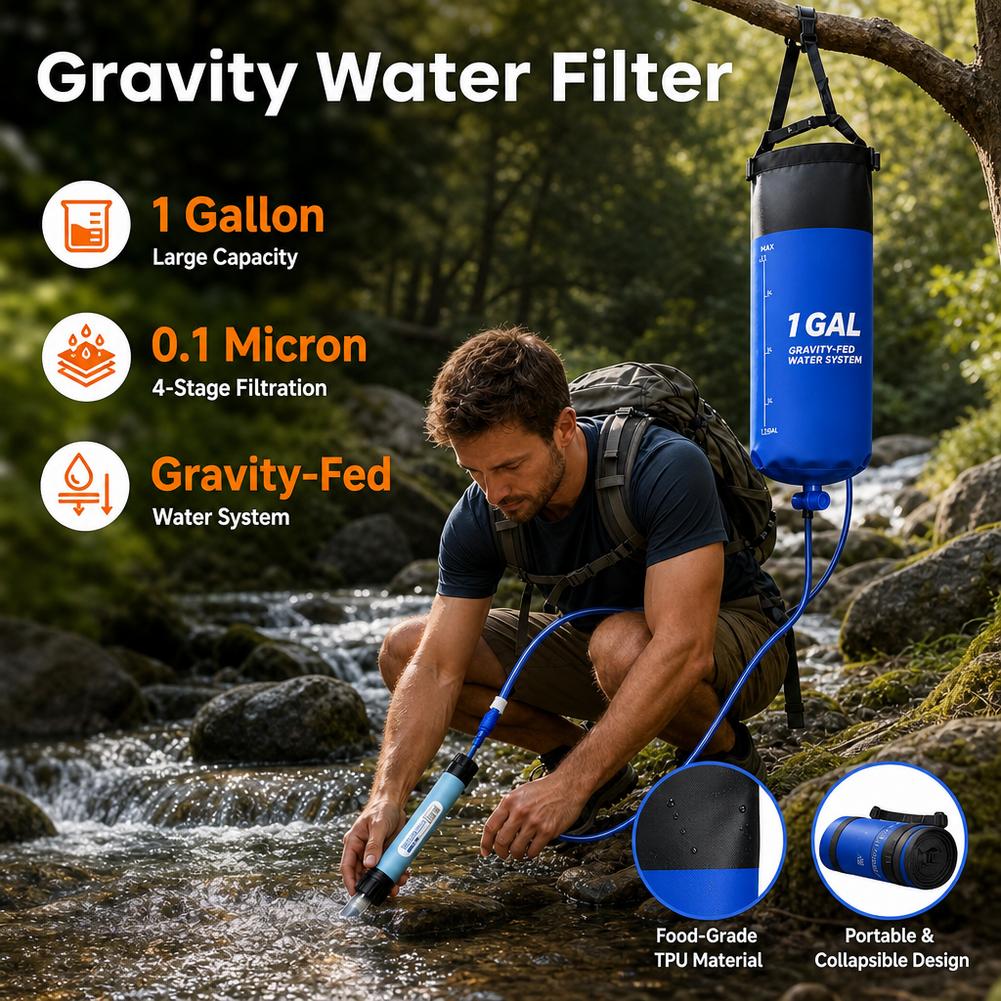 Kit de filtro de agua por grav - Water Purification Straw reseña y precio