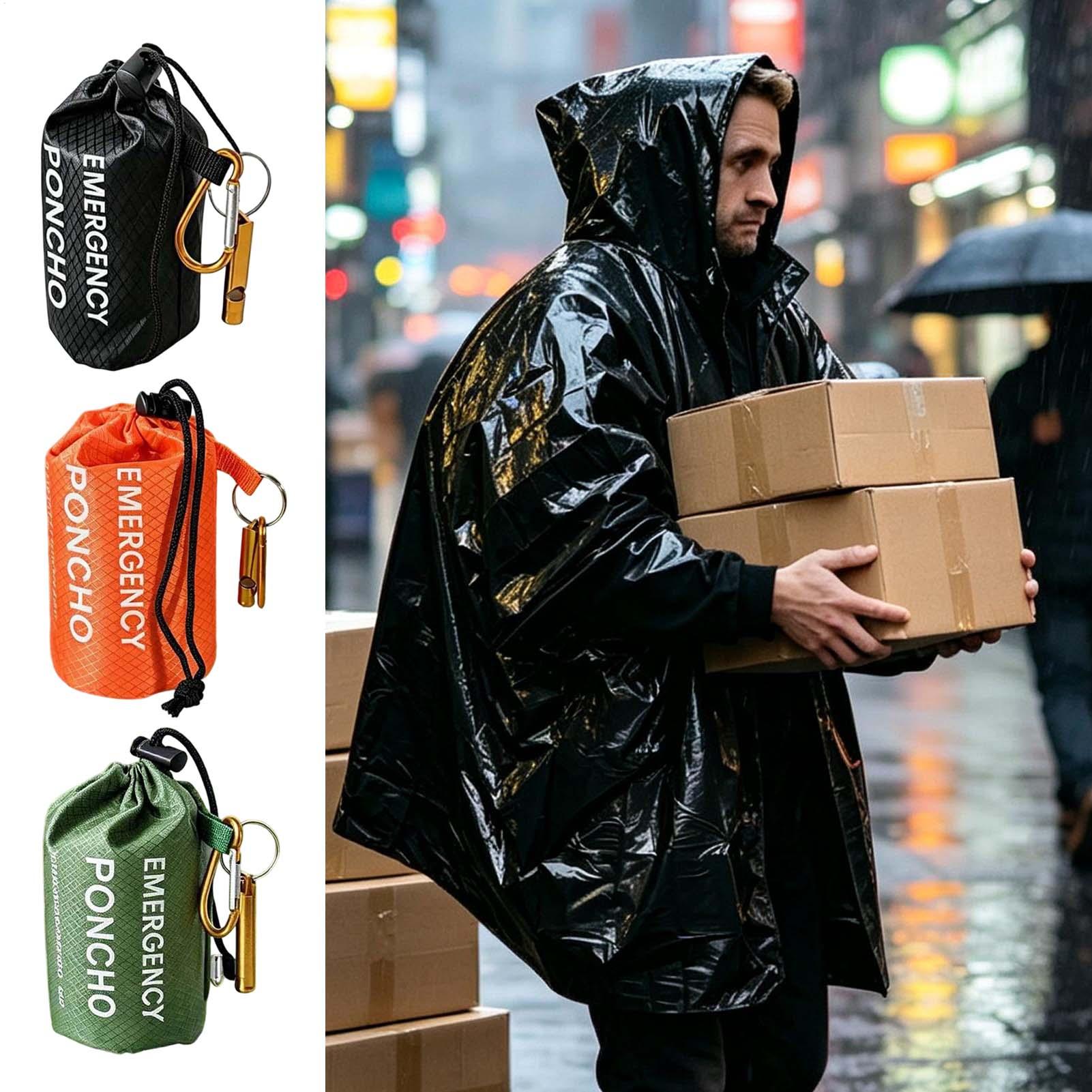 3 piezas: poncho impermeable d - Emergency Poncho Rain reseña y precio
